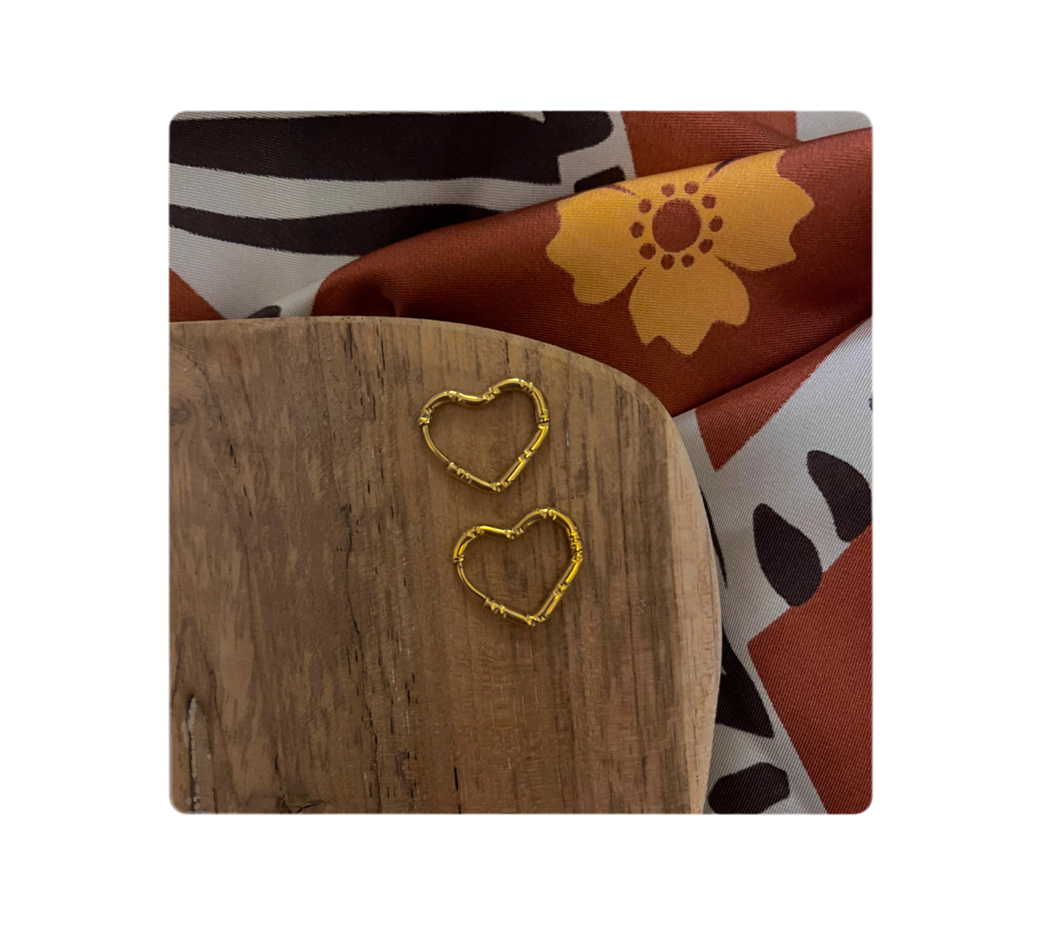 Créoles cœurs diamanté 19x16 mm